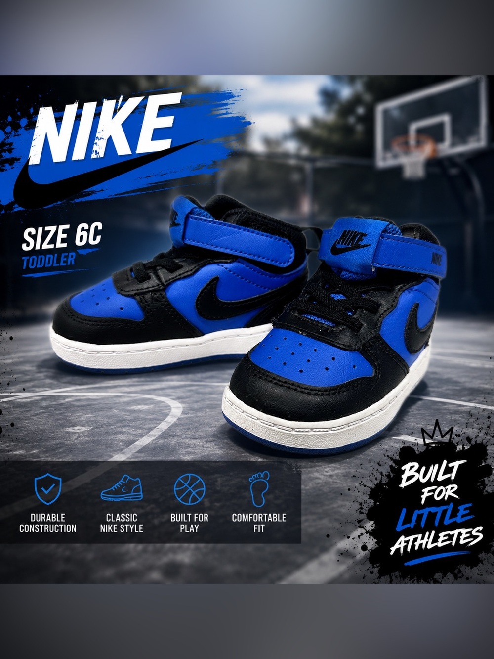 Nike Jordan Toddler High-Top Sneakers in Blue and Black